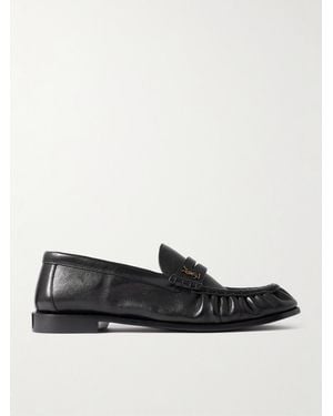 Saint Laurent Le Loafer Monogram Logo-Appliquéd Leather Penny Loafers - Black