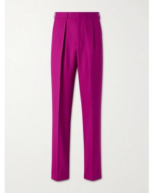 Tom Ford Wide-leg Wool-twill Pleated Suit Trousers - Pink