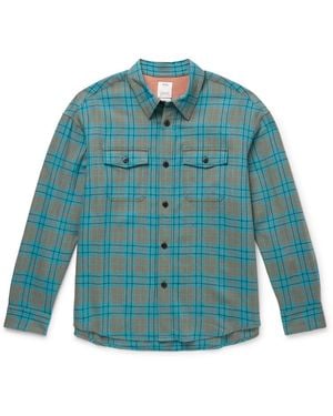 Visvim Checked Wool And Linen-Blend Shirt - Blue