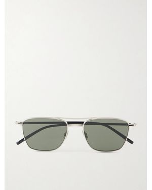 Saint Laurent Aviator-style Silver-tone Sunglasses - Metallic