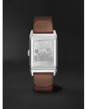 Jaeger-lecoultre Reverso Classic Large Small Seconds Los Angeles Hand-Wound 45.6Mm Stainless Steel And Leather Watch, Ref. No. Q3858522 - Black