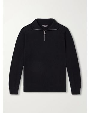 Begg x Co Heriot Half-Zip Cashmere Jumper - Blue