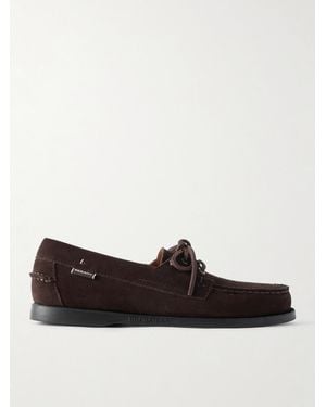 Sebago Docksides Portland Leather-Trimmed Suede Boat Shoes - Brown