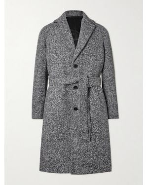 MR P. Belted Donegal Wool-Blend Bouclé Coat - Grey