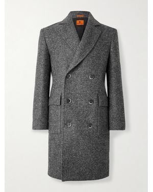 Barena Double-Breasted Melton Wool-Blend Coat - Grey