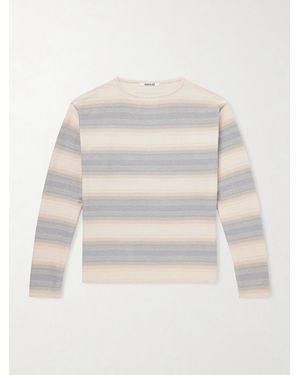 AURALEE Dégradé Striped Cotton And Silk-Blend Jumper - White