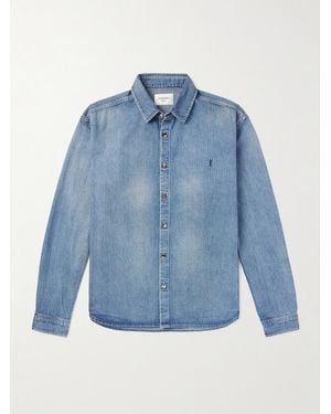 Saint Laurent Cassandre Denim Shirt - Blue