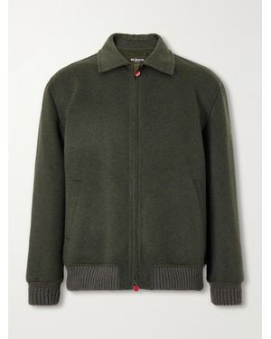 Kiton Brushed Wool And Cashmere-Blend Blouson Jacket - Green