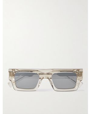 Saint Laurent Rectangular-Frame Acetate Sunglasses - Grey