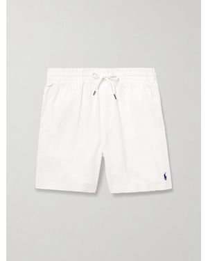 Polo Ralph Lauren Prepster Straight-Leg Logo-Embroidered Linen Drawstring Shorts - White