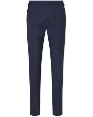 Tom Ford Straight-Leg Super 120S Wool Suit Pants - Blue