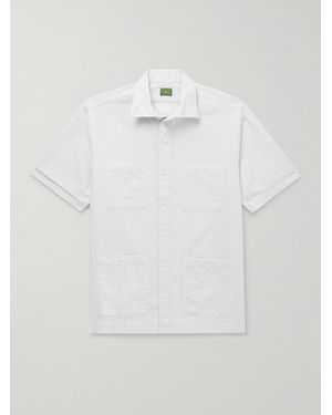 Sid Mashburn Marquez Embroidered Cotton-Voile Shirt - White