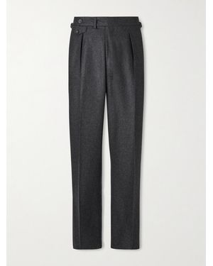 J. Mueser Waverly Straight-Leg Pleated Wool-Twill Suit Trousers - Grey
