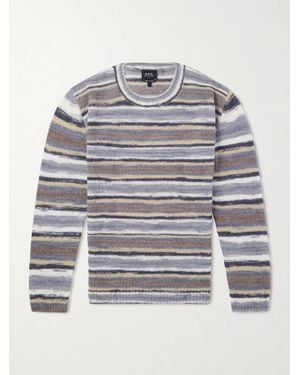 A.P.C. Hector Striped Knitted Jumper - Grey