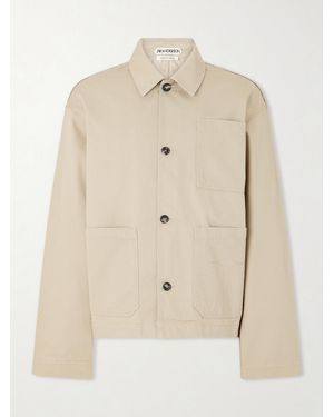 JW Anderson Logo-Embroidered Cotton-Twill Jacket - Natural