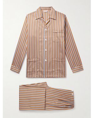 Derek Rose Wellington Striped Cotton-Poplin Pyjama Set - Natural