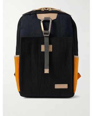 master-piece Link Colour-Block Leather And Webbing-Trimmed Nylon Backpack - Black