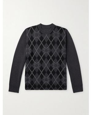 Givenchy Argyle Wool-Blend Jumper - Black