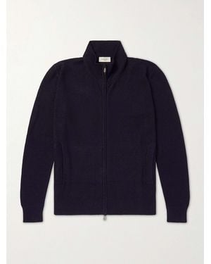 Piacenza 1733 Knitted Silk And Linen-Blend Zip-Up Cardigan - Blue