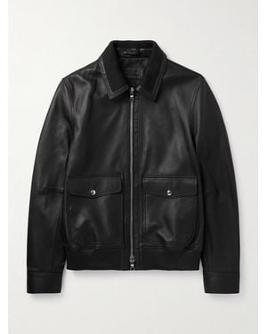 MR P. Leather Blouson Jacket - Black