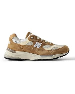 New Balance 992 Suede, Leather And Mesh Sneakers - White