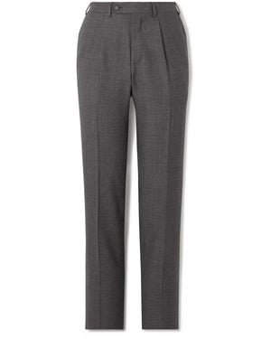 Canali Straight-leg Pleated Wool Suit Pants - Gray