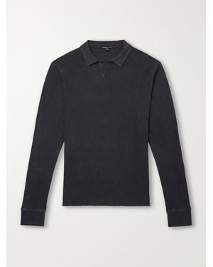 James Perse Cotton-Twill Polo Shirt - Blue