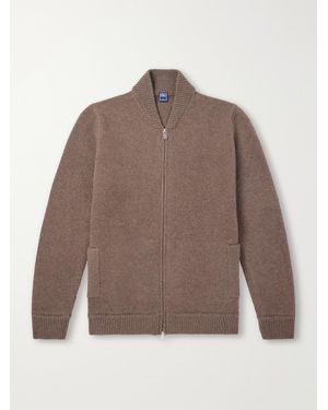 Fedeli Berkley Wool And Cashmere-Blend Zip-Up Sweater - Brown