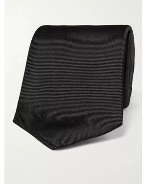 Turnbull & Asser 8cm Ribbed Silk Tie - Black