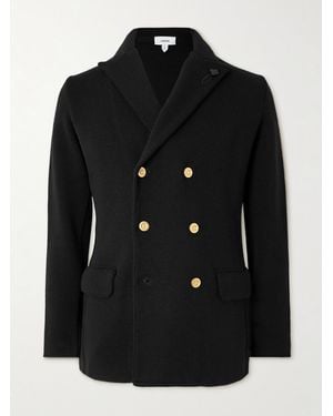 Lardini Double-Breasted Virgin Wool Blazer - Black