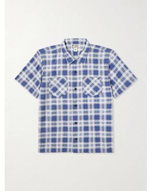 RRL Checked Brushed Cotton Shirt - Blue