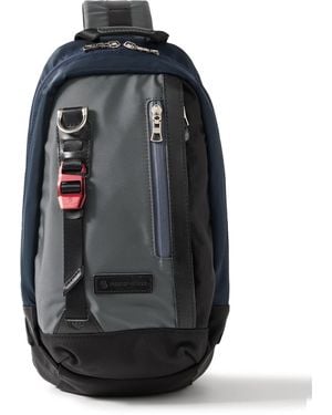 master-piece Potential Leather-Trimmed Cordura Ballistic Nylon Sling Bag - Black