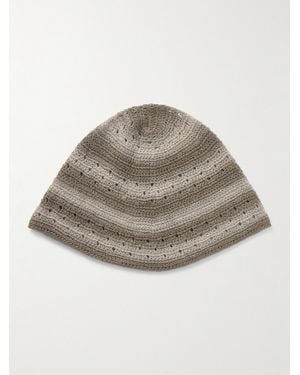 Our Legacy Emporio Armani Netto Beanie aus gehäkeltem Leinen - Grau