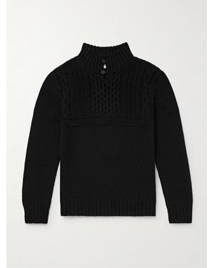 Inis Meáin Máirtín Beag Galánta Merino Wool And Cashmere-Blend Jumper - Black