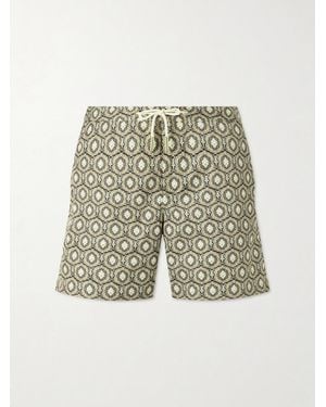 Orlebar Brown Bulldog Passetto Straight-Leg Mid-Length Printed Swim Shorts - White