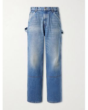 CHERRY LA Paint-Splattered Distressed Straight-Leg Jeans - Blue