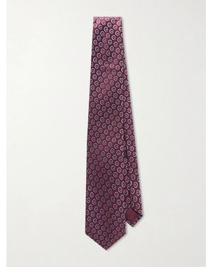 Charvet 8.5Cm Silk-Jacquard Tie - Purple