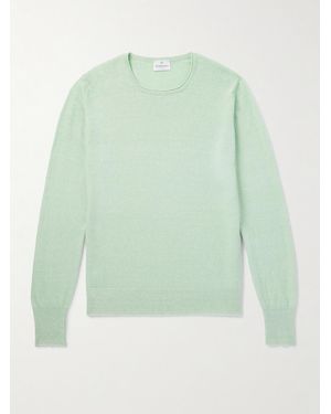 Kingsman Slim-Fit Cashmere And Linen-Blend Jumper - Green