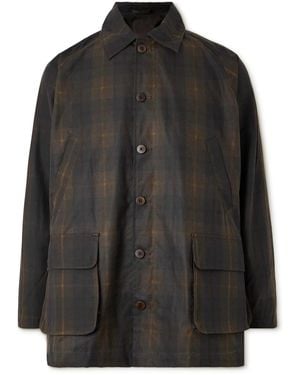De Bonne Facture Forest Checked Waxed Cotton-Canvas Jacket - Black