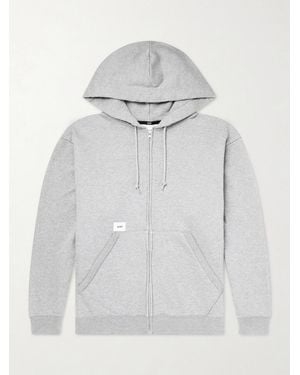 WTAPS Throwdy Logo-Appliquéd Cotton-Jersey Zip-Up Hoodie - Grau