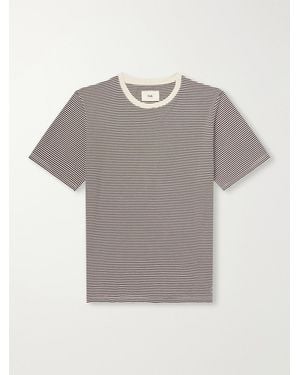 Folk Striped Cotton-jersey T-shirt - Grey