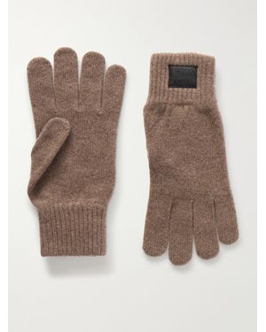 Paul Smith Cashmere And Merino Wool-blend Gloves - Brown