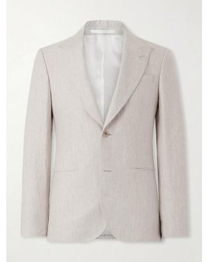 MR P. Slim-Fit Linen Tuxedo Jacket - White