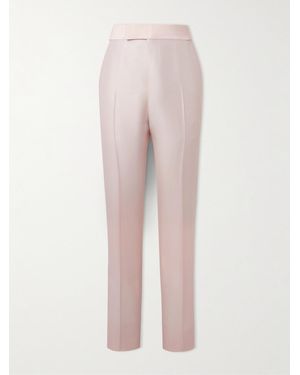 Tom Ford Atticus Slim-Fit Tapered Wool And Silk-Blend Twill Suit Trousers - Pink