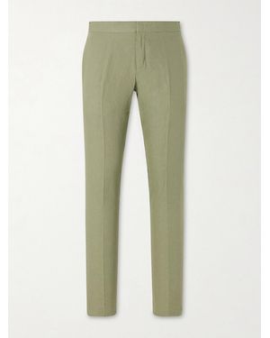 Orlebar Brown Griffon Tapered Linen Trousers - Green