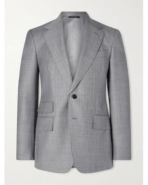 Tom Ford Shelton Super 110S Wool Suit Jacket - Grey