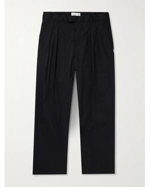 WTAPS Tapered Logo-Appliquéd Cotton-Blend Trousers - Blue