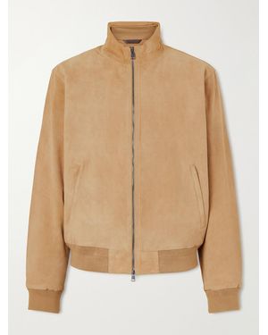 Polo Ralph Lauren Suede Bomber Jacket - Natural