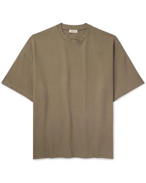 Fear Of God Logo-appliquéd Stretch-jersey T-shirt - Brown