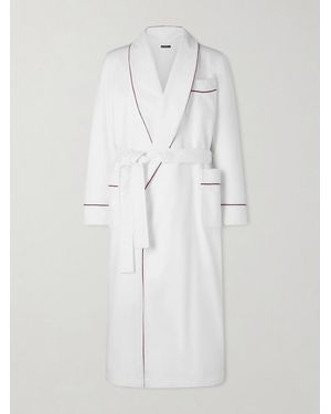 Tom Ford Piped Silk Robe - White